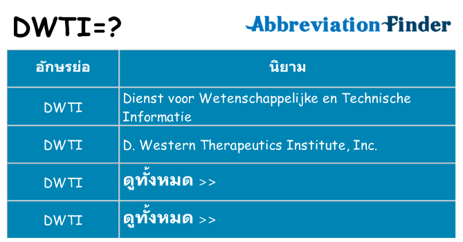 อะไรไม่ dwti ถึง
