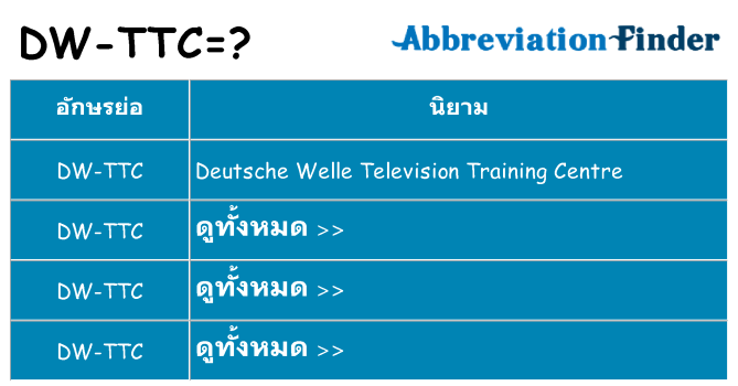อะไรไม่ dw-ttc ถึง