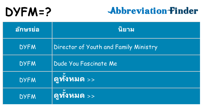 อะไรไม่ dyfm ถึง