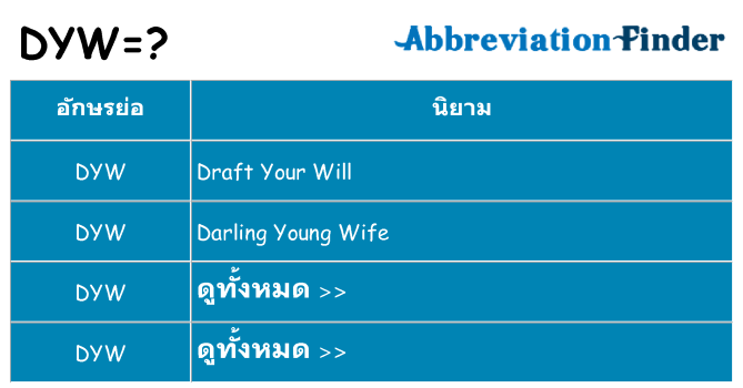 อะไรไม่ dyw ถึง