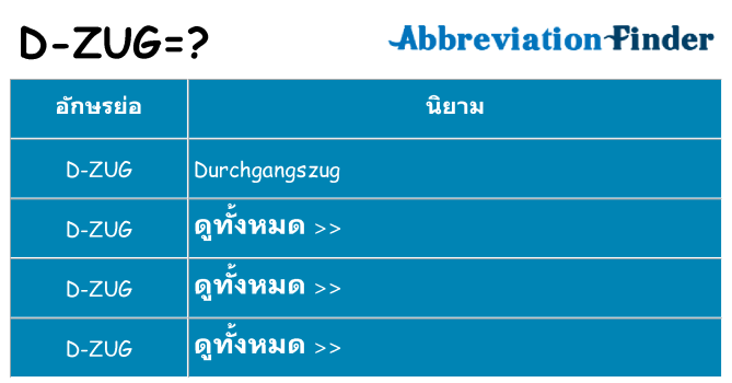 อะไรไม่ d-zug ถึง