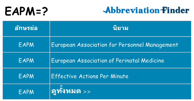 อะไรไม่ eapm ถึง