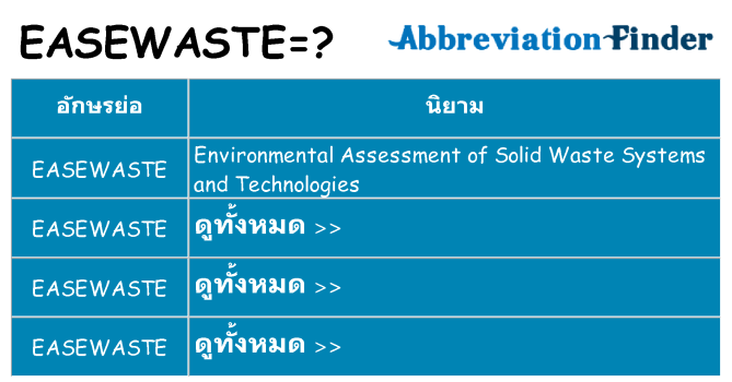 อะไรไม่ easewaste ถึง