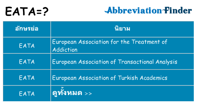อะไรไม่ eata ถึง