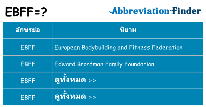 อะไรไม่ ebff ถึง