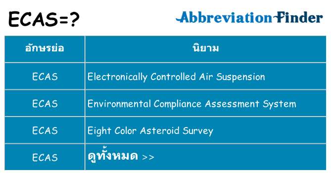 อะไรไม่ ecas ถึง