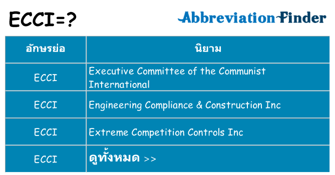 อะไรไม่ ecci ถึง