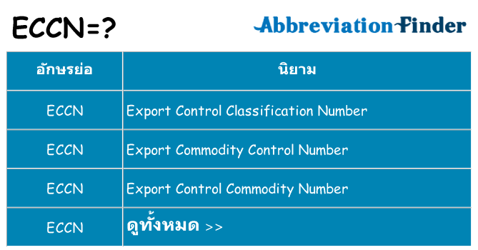 อะไรไม่ eccn ถึง