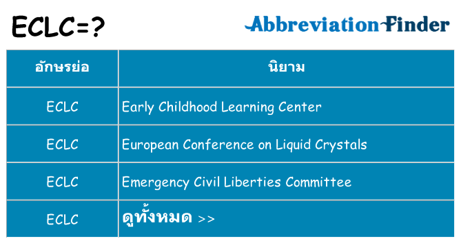 อะไรไม่ eclc ถึง