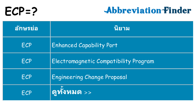 อะไรไม่ ecp ถึง