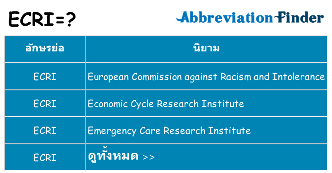 อะไรไม่ ecri ถึง