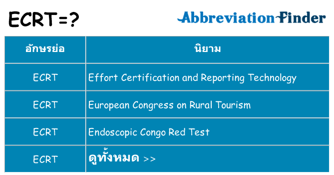 อะไรไม่ ecrt ถึง