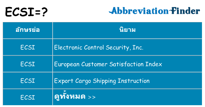 อะไรไม่ ecsi ถึง