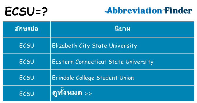 อะไรไม่ ecsu ถึง