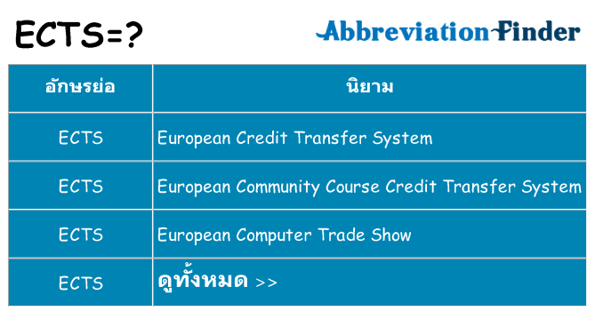 อะไรไม่ ects ถึง
