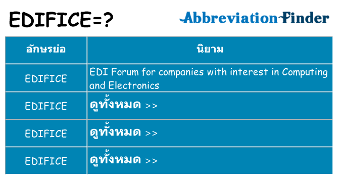 อะไรไม่ edifice ถึง