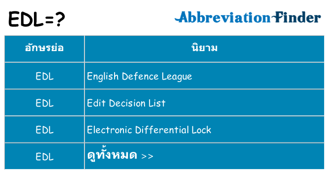 อะไรไม่ edl ถึง
