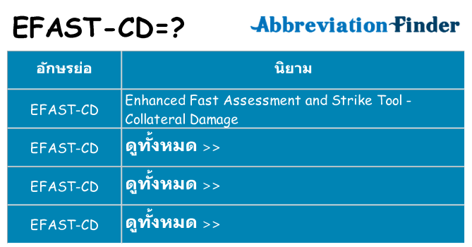 อะไรไม่ efast-cd ถึง