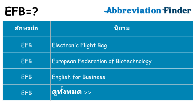 อะไรไม่ efb ถึง