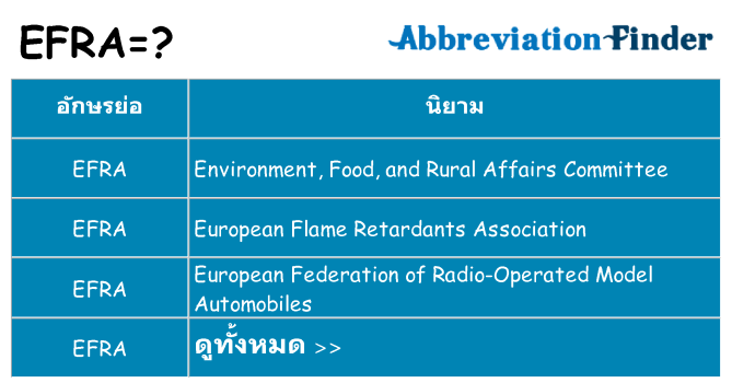 อะไรไม่ efra ถึง