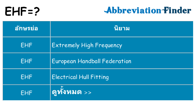 อะไรไม่ ehf ถึง