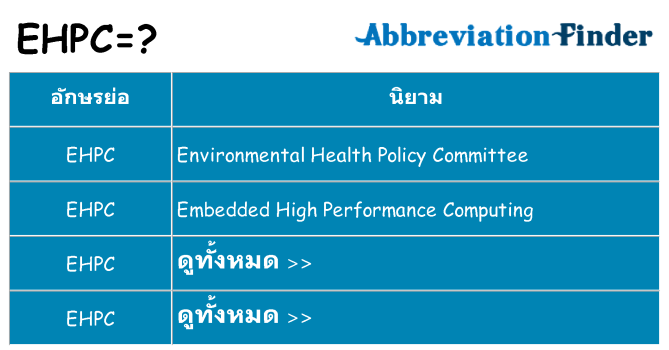 อะไรไม่ ehpc ถึง