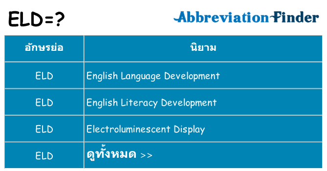 อะไรไม่ eld ถึง