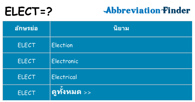 อะไรไม่ elect ถึง