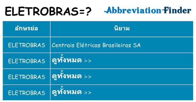 อะไรไม่ eletrobras ถึง