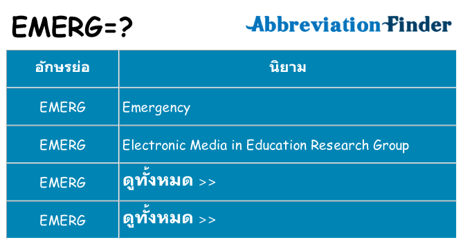 อะไรไม่ emerg ถึง