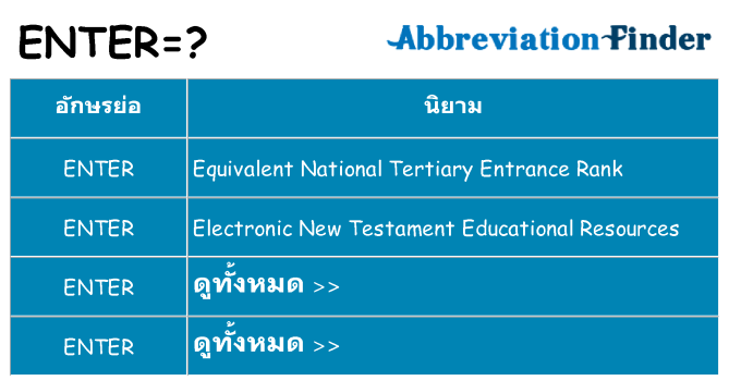 อะไรไม่ enter ถึง