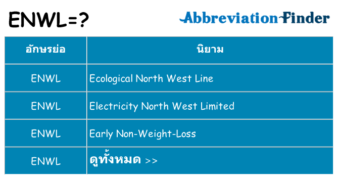 อะไรไม่ enwl ถึง