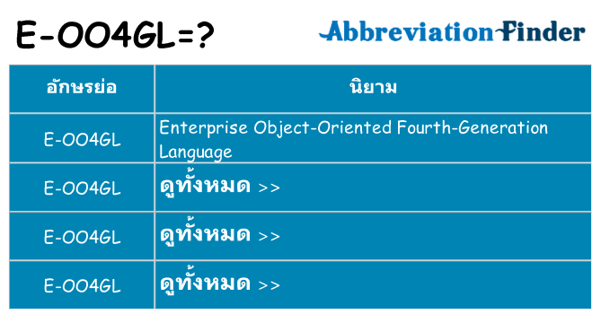 อะไรไม่ e-oo4gl ถึง