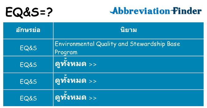 อะไรไม่ eqs ถึง