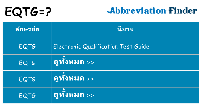 อะไรไม่ eqtg ถึง