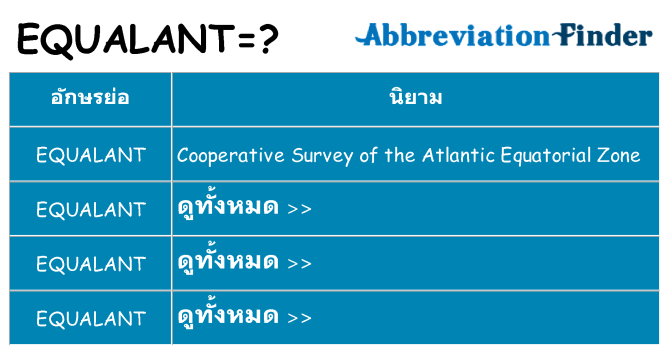 อะไรไม่ equalant ถึง