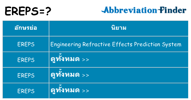 อะไรไม่ ereps ถึง