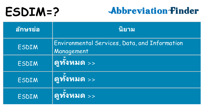 อะไรไม่ esdim ถึง