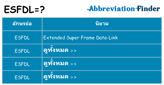 อะไรไม่ esfdl ถึง