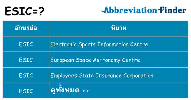 อะไรไม่ esic ถึง