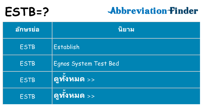 อะไรไม่ estb ถึง