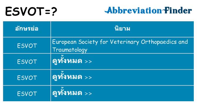 อะไรไม่ esvot ถึง