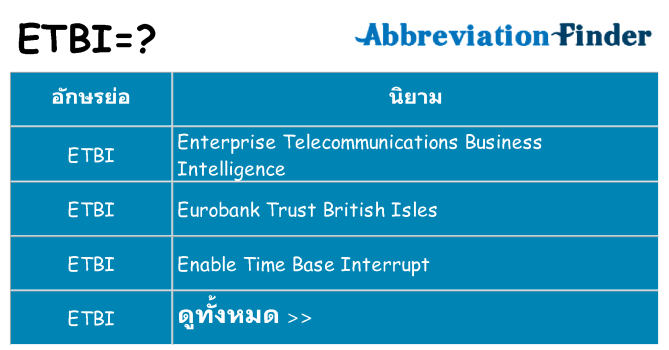อะไรไม่ etbi ถึง