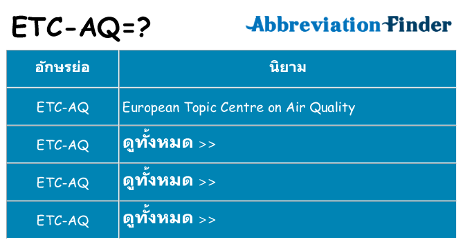 อะไรไม่ etc-aq ถึง