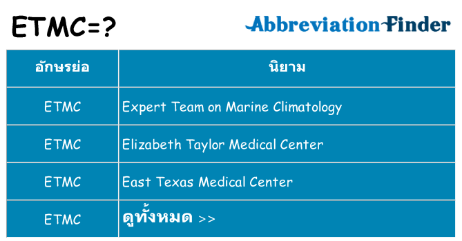 อะไรไม่ etmc ถึง