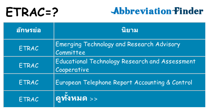 อะไรไม่ etrac ถึง