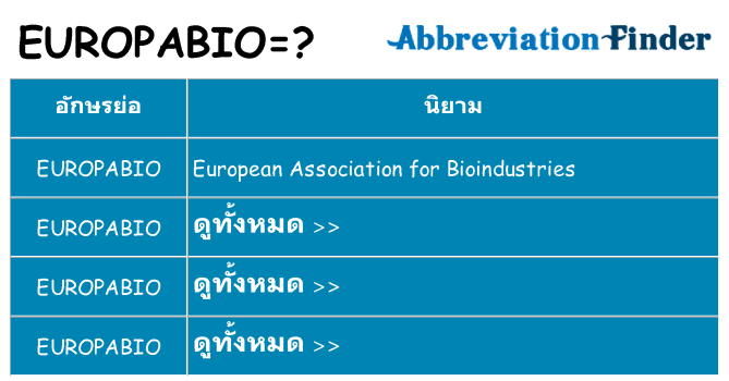อะไรไม่ europabio ถึง