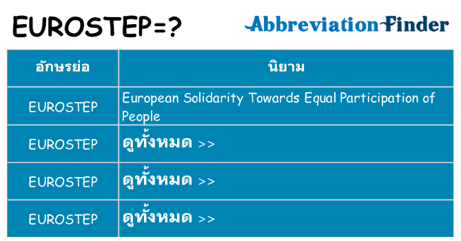 อะไรไม่ eurostep ถึง