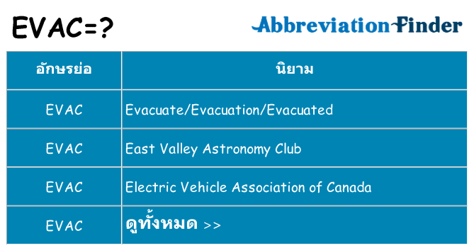 อะไรไม่ evac ถึง