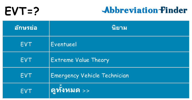 อะไรไม่ evt ถึง